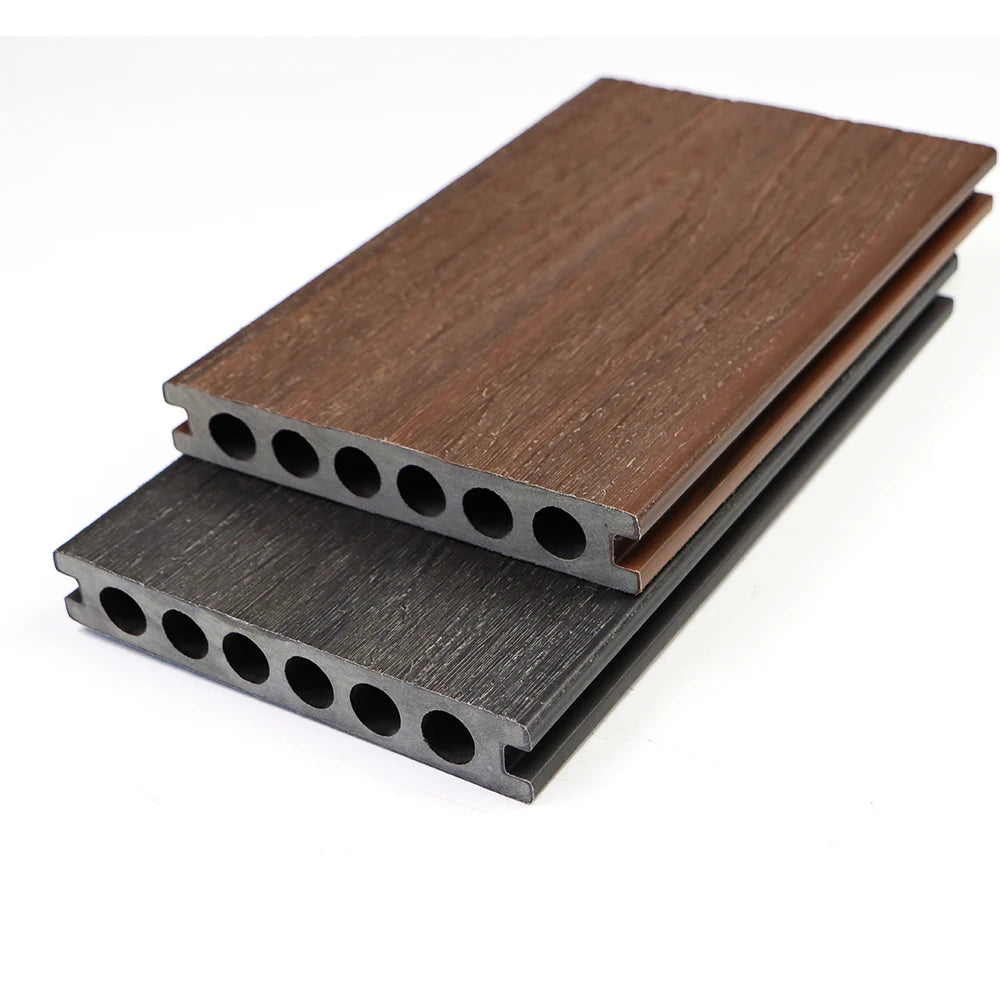 Modern Eco-friendly Woodgrain Surface WPC Decking Easy Installation Waterproof Outdoor Wood-Plastic Composite Brushed Technics