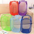 Household Colorful Collapsible Mesh Foldable Hamper Customize Folding Space Saving Clothes Laundry Basket