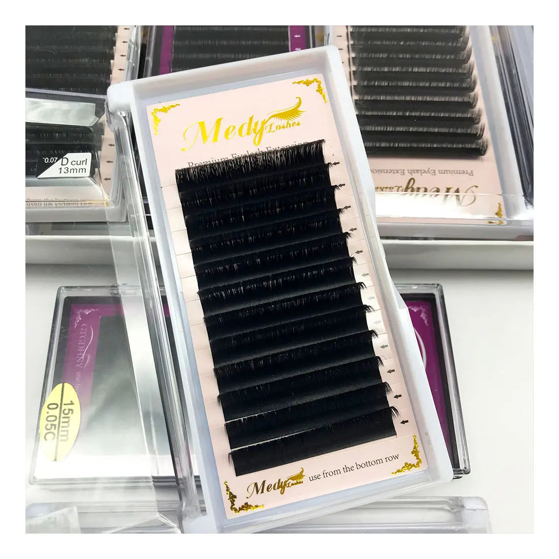 Wholesale Handmade Eye Lash Extension Supplies J B C CC D DD L Curl Matte Black Eyelash Extensions With Custom Logo
