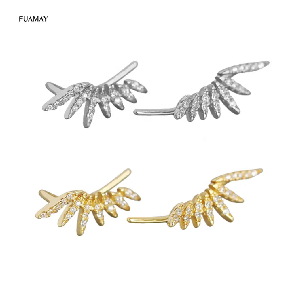 FUAMAY Fashion Wholesale Mini Spike Ear Crawler Cuff Earrings Ear Climber Earrings Women