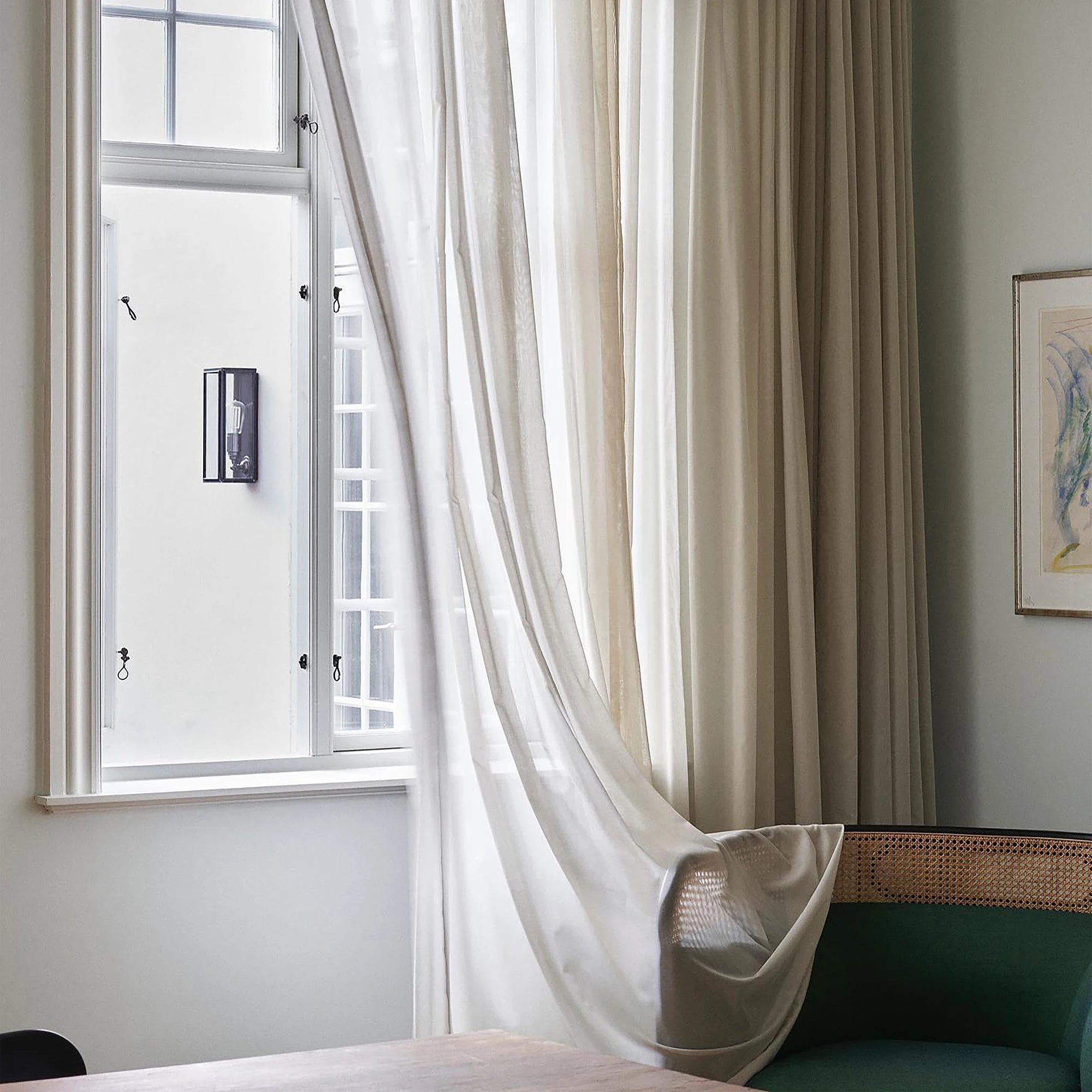 High-Grade Tulle Curtains with Linen Texture Modern Bohemian Style Insulated Blackout Features Dining Room Office Hotel/Cafe Use