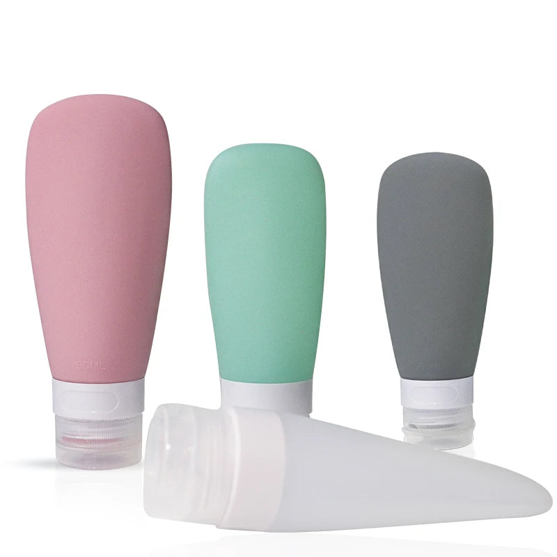 Shampoo Tube Bottle Travel Set Leak Cosmetic Food Grade Silicone Custom Logo Screen Printing S.Belle OPP Bag Personal Care Screw