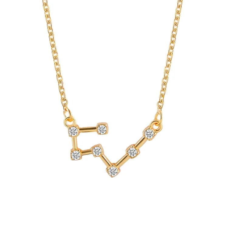 Steel Chain Custom 18inch 12 Zodiac Signs Black Drip Alloy Horoscope Gold Silver Chains Necklaces