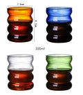 New Design High Borosilicate Heat Resistant Wave Shape Single-layer Colored Creative Glass Coffee Cups