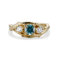 Montana Sapphire Three Stone Ring Two and Three Weeks Shipping Organic September Birthstone Earth Ring