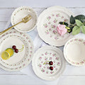 French Vintage Applique Embossed Salad Bowl Ceramic Plates Tableware Set Plate Dish Dinnerware