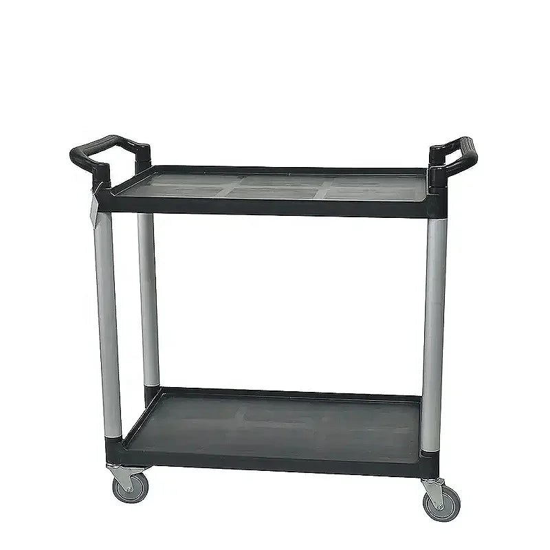Grey/Black Commercial Plastic Service Cart Hotel Restaurant Supplies-Factory Wholesale Utility Trolley Food Serving 30-50kg