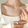 New Retro Style Stainless Steel 18k Gold Plated Chain Natural Freshwater Baroque Pearl Straight Line Pendant Necklace Party