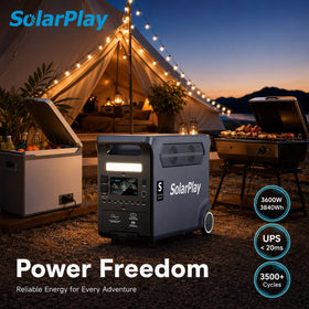 Solarplay 3600W 3840Wh Portable Solar Power Station UPS for Home Emergency and RV Off Grid EU Stock USA Stock Generador Solar