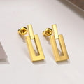 Fashion Ins Style Geometric Rectangular Earrings Creative Personalized Trend Waterproof Titanium Steel Earrings Fashion Jewelry