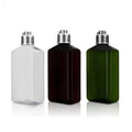 Cosmetic PET Plastic Empty Perfume & Body Wash Cream Bottle with Screw Cap and Screen Printed Design