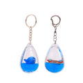 Promotion Keychain with Logo Happy Holiday Keychain Water Drop Shape Liquid Keyring Customized Boat Floating Keychain