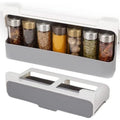Plastic Wall Mounted Pull Out Drawer Spice Storage Holder Kitchen Self-adhesive Hanging Under-shelf Spice Organizer Rack