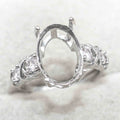 Sterling Silver 10*14/12*16/13*18/15*20mm Semi Mount Ring Frame Empty Blank Support S925 Base Without Center Stone for DIY Inlay