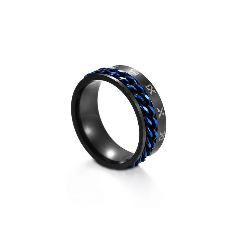 Couple Twist Rotatable Stainless Steel 18k Gold Plated Tail Rings Men Women