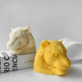 3D Tiger Head Shaped Candle Molds Animal Aromatherapy Plaster Ornaments DIY Handmade Glue Silicone Moulds for Table Decoration