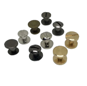 Brass Flat Double Cap Rivet Chicago Binding Screws Leather Belt Rivet