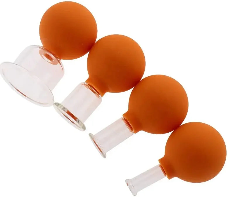 4 Sizes Glass Cupping Therapy Set for Body & Facial Use