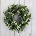 Artificial Green Real Touch Door Wreath Silk Leaves Eucalyptus Garland Wreath for Front Door Decoration