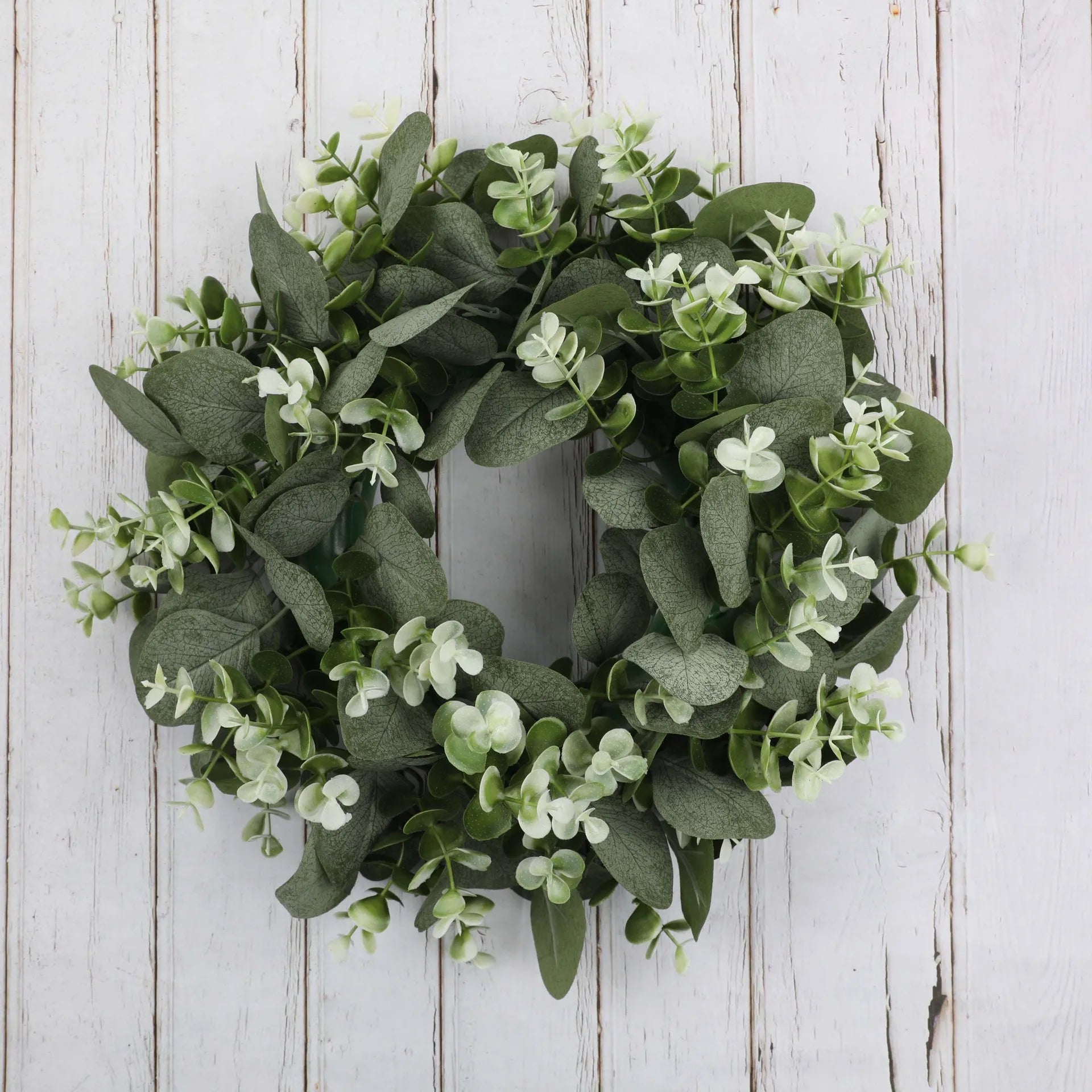 Artificial Green Real Touch Door Wreath Silk Leaves Eucalyptus Garland Wreath for Front Door Decoration