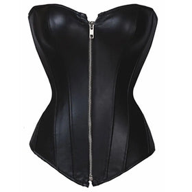 Shapewear Foreign Trade Palace Corset Waist Punk Shapewear Belly Control Imitation Leather Zipper Underwear