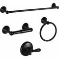 Hotel Luxury Oil-Rubbed Bronze Wall Mounted Robe Hook Toilet Paper Holder Towel Ring Bathroom Hardware Accessories Set