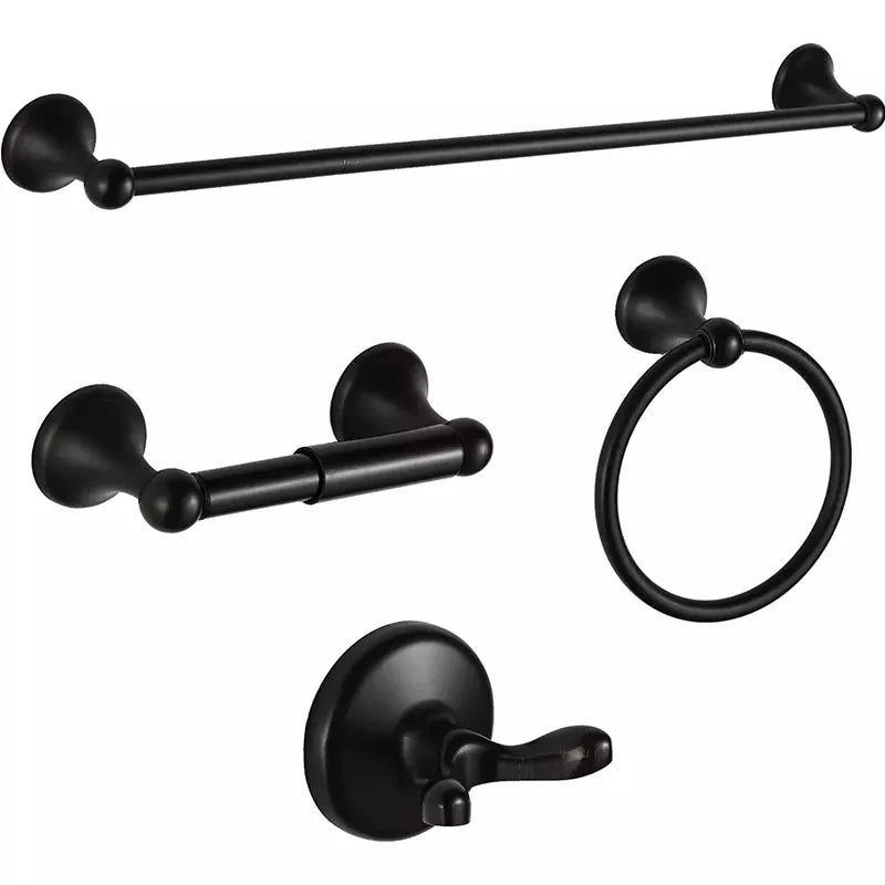 Hotel Luxury Oil-Rubbed Bronze Wall Mounted Robe Hook Toilet Paper Holder Towel Ring Bathroom Hardware Accessories Set