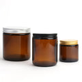 Custom 60ML-500ML Amber Glass Candle Jar with Screw Cap Wide Mouth Empty Vessel for Candle Wax MegaBDM