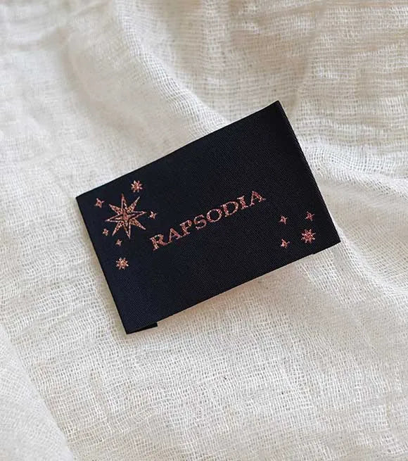 Custom Woven Label Cloth Private Brand Logo High Density Woven Tag Textile Neck Garment Labels