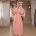 Dubai Abayas for Women 2022 Casual Muslim Clothing Bandage Kaftan Dress Large Size Islamic Open Front Abaya in Arab