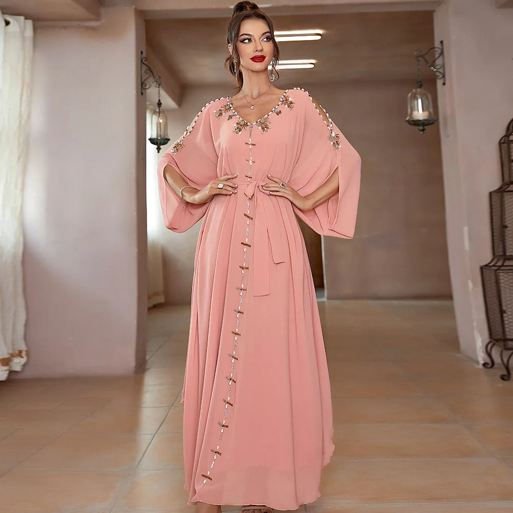 Dubai Abayas for Women 2022 Casual Muslim Clothing Bandage Kaftan Dress Large Size Islamic Open Front Abaya in Arab