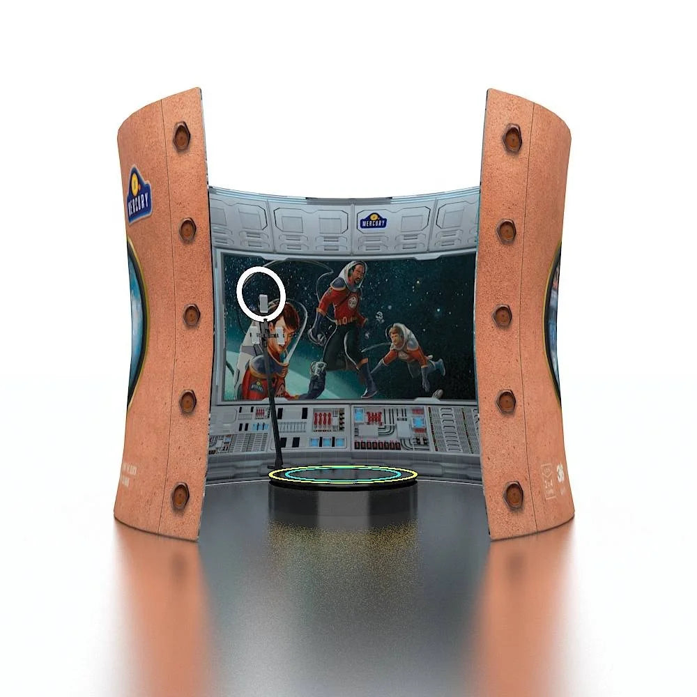 Custom Logo Reusable Aluminum Tube 360 Degree Photograph Enclosure Backdrop Semicircle Photobooth Enclosure