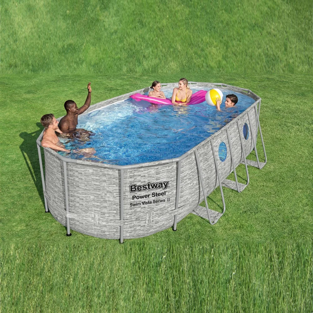 Bestway 56717 Oval Frame Piscina Family Swimming Pool Outdoor for Garden