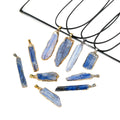 Hot Sale Natural Blue Crystal Pendant Crystal Gemstone Gold-plated Necklace Irregular Pendant for Gift