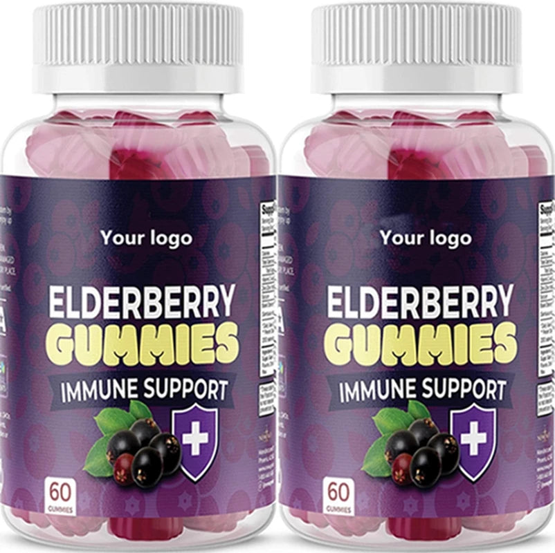 Black Elderberry Fruit Extract Sambucus Elderberry Gummies for Immune System and vitamins