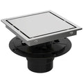 Modern Bathroom Tile Insert Floor Drain 6 Inch Square SUS 304 Stainless Steel Brushed Invisible Drain with Flange Shower Drain