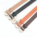 JULUN Belts for Women Gold PU Belt Smooth Faux Leather Minimalist Half Circle Gold Buckle Fashion Accessory