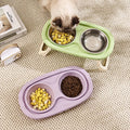 Foldable Stainless Steel Pet Double Bowls for Cats Dogs Feeders Dinner Plate Heightened Dog Food Water Bowl Cat Bowl