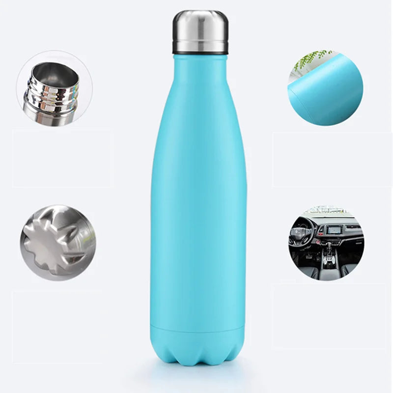 Watersy Thermos 500ml Thermos Double Walled 18/8 Stainless Steel Mug Vacuum Flask for Cold Drinking