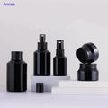 15ml 30ml 60ml 100ml 120ml 200ml Black Glass Slant Shoulder Lotion Essence Pump Spray Bottle with Black Aluminum Lids