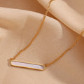 Dreamshow Natural Shell Necklace Gold Plated Bar Necklace Stainless Steel Pendant Necklace Bijoux Acier Inoxydable