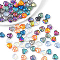 WHOLESALE 10MM GLOSSY FACE HEART BEADS ELECTROPLATING MAGIC COLOR LUSTER CRYSTAL GLASS PENDANT JEWELRY MAKING CB110155 Picture