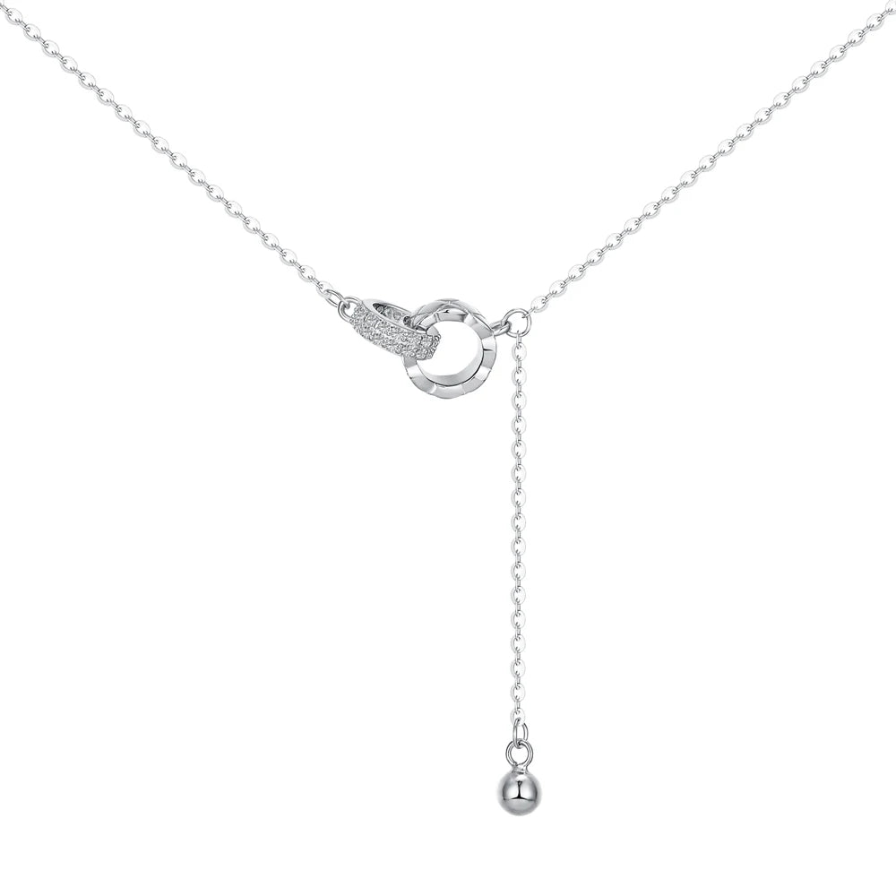 Dylam Cz Cubic Zirconia 18K Gold Plated Necklace Jewelry Collares Cadenas De Plata Para Mujer S925 Sterling Silver Necklaces