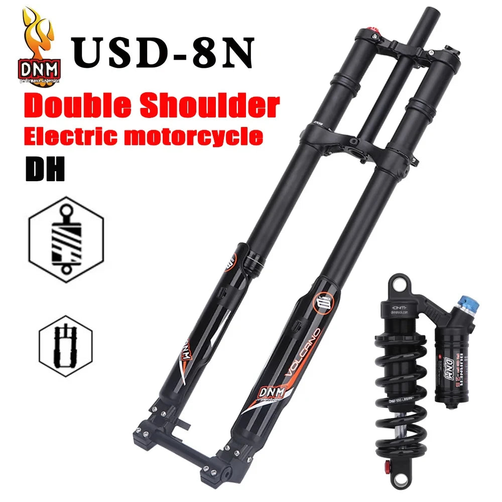 DNM USD-8S/8N Electric Motorcycle Double Shoulder Suspension Fork 203mm Downhill DH/FR Mountain Bike Front Fork DH AM
