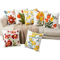 European Floral Embroidery Throw Pillow Covers Square Plush Pillows Case for Home or Hotel Use for Bed or Living Room
