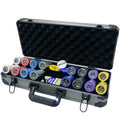 Hot Sale 500pcs/set Casino Clay Texas Hold'em Custom Black Jack Metal Coins with Thickening Suitcase Poker Chip Sets Supplier