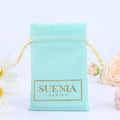 Blue Velvet Microfiber Double Drawstring Shoe Pouch Drawstring Packaging Convenient for Storage Organization Shopping