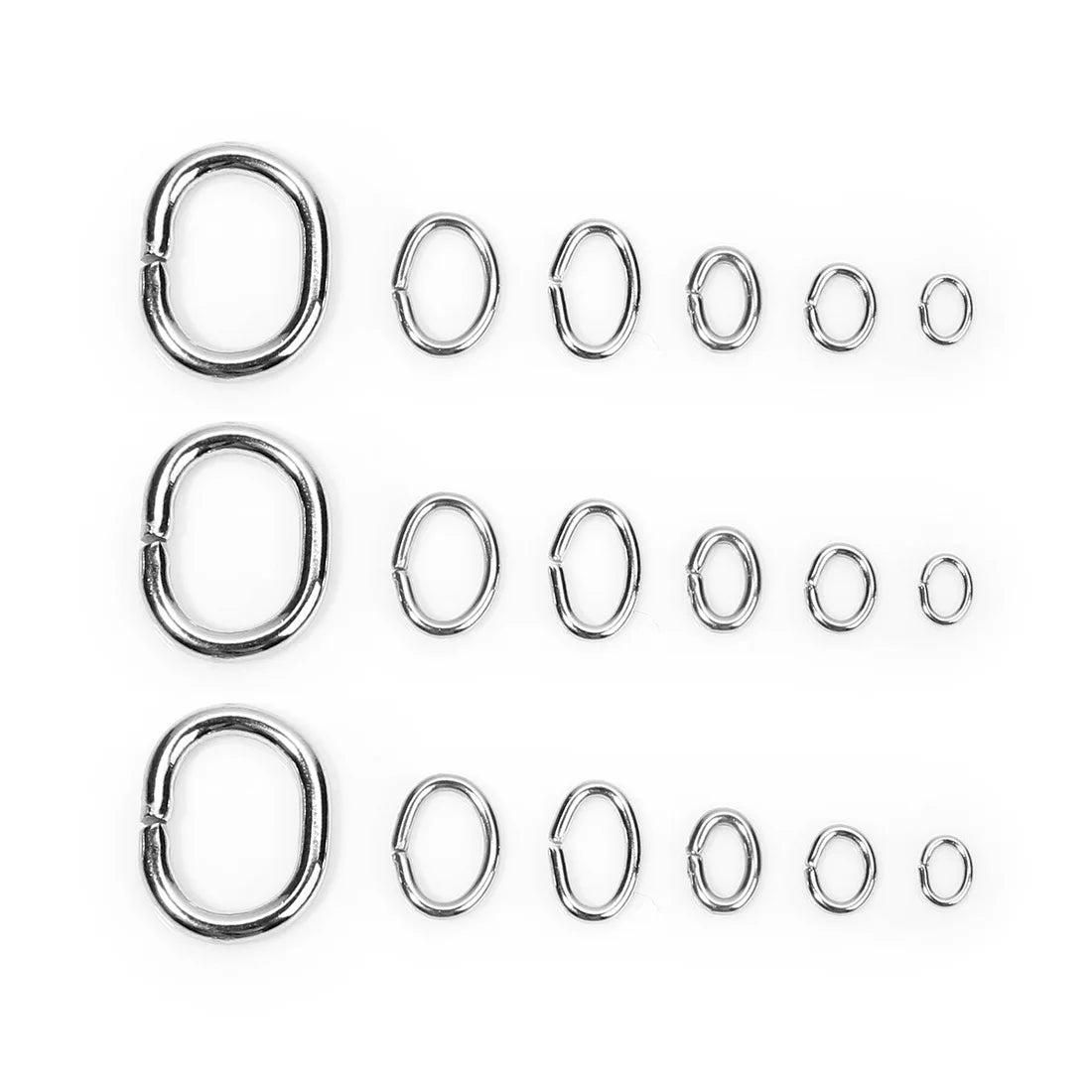 Wholesale Silver Color Stainless Steel DIY Jewelry Findings 3-12mm Oval Open Jump Rings