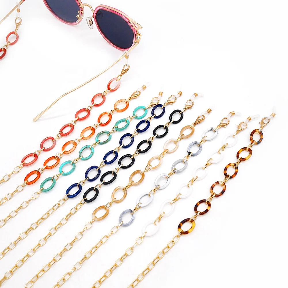 Gold Plated Masking Holder Elegant Eyewear Jewelry Acrylic Glasses Neck Strap Color Women Chain Sunglasses Accessories