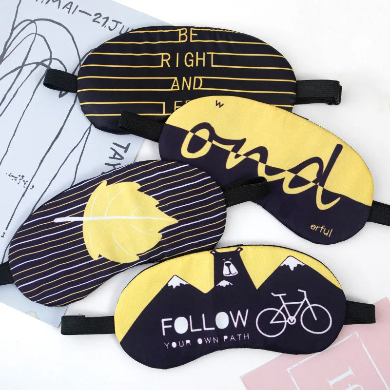 Custom Digital Print Hot/Cold Double-Side Satin Silk EyeShade Plain Sleeping Eye Mask Cover With Elastic Band